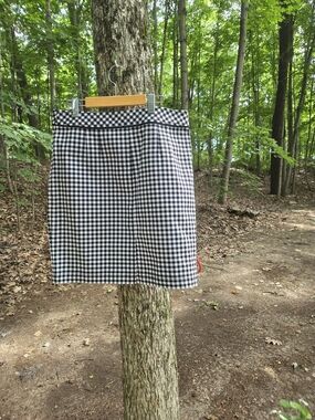 Jones New York Black & White Gingham Pencil Skirt